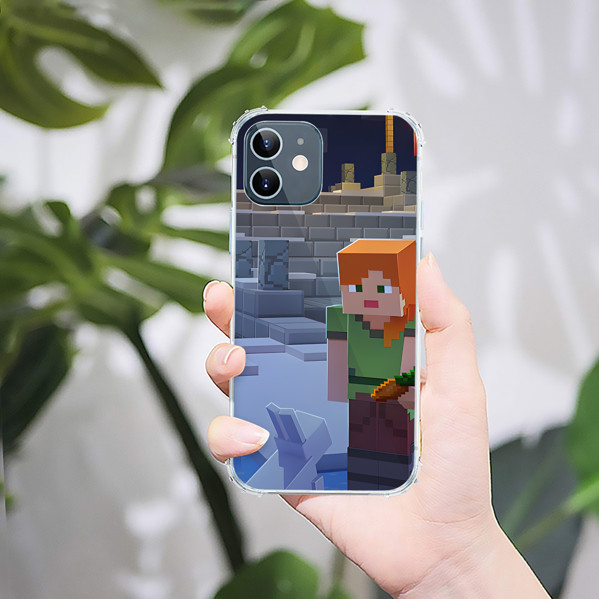 （画像用） マインクラフト ブロックの世界 Minecraft MC Block world 【iPhone 12シリーズ対応】透明スマホケース（クリアソフトケース）